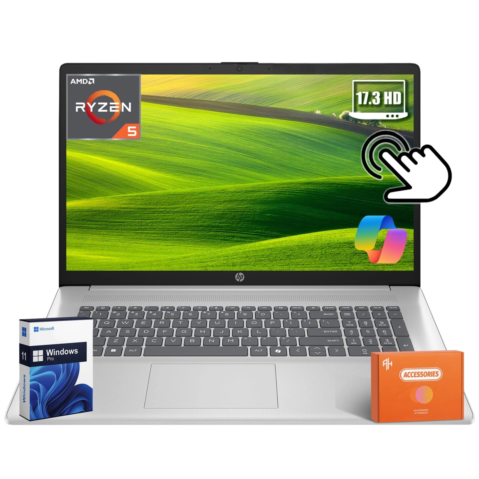 HP 17.3 inch Touchscreen Laptop 17-cp3155cl - 17.3'' Ryzen 5 7430U 64GB DDR4 2TB SSD