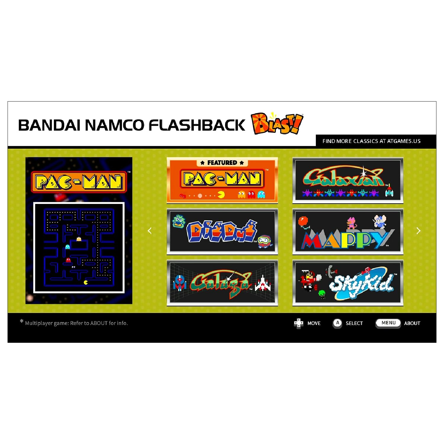 Bandai Namco Flashback Blast - 8 Built-In Games 720p HD Wireless Controller