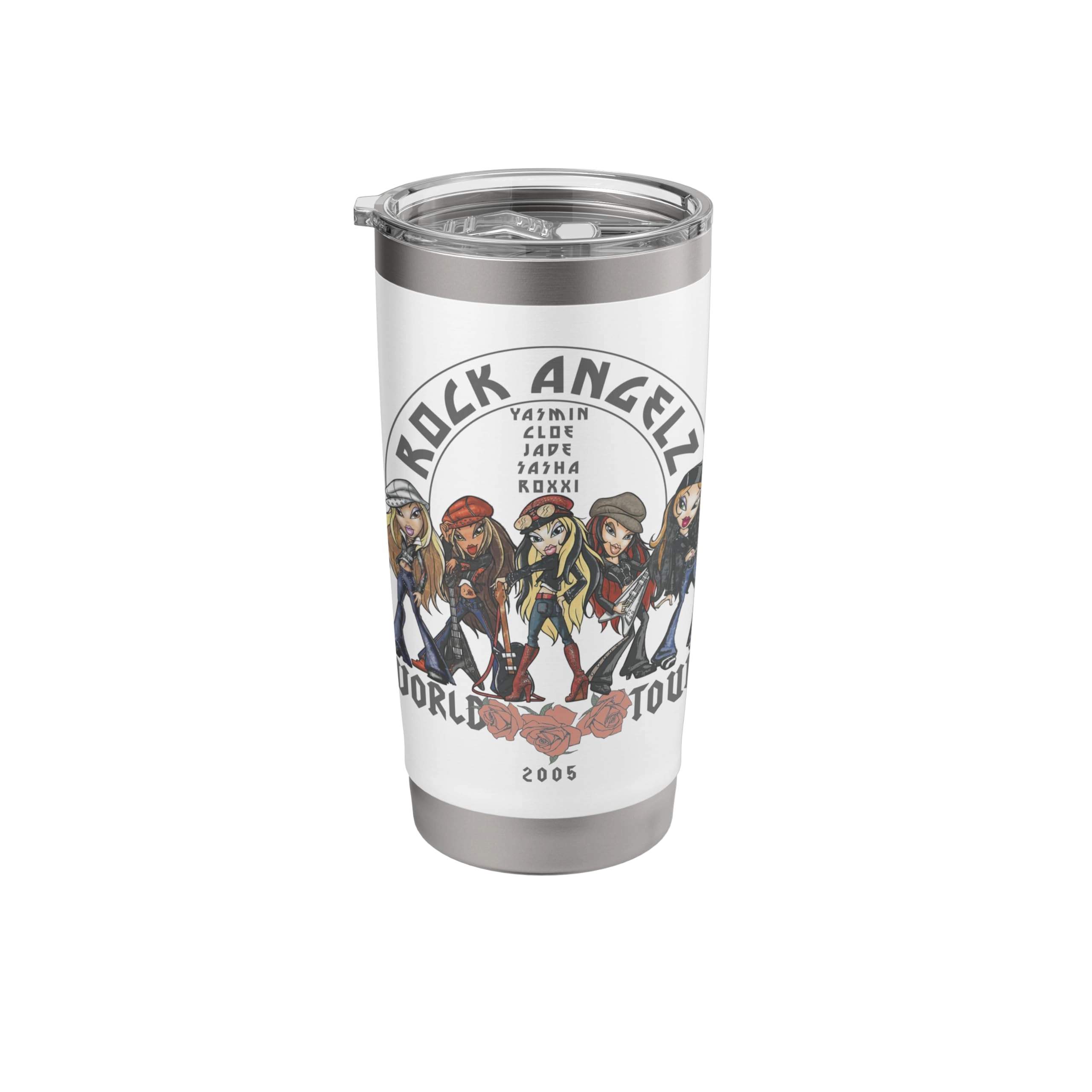 Merch on Demand Stainless Steel Rock Angelz World Tour 2005 Poster Insulated Tumbler - 591ml