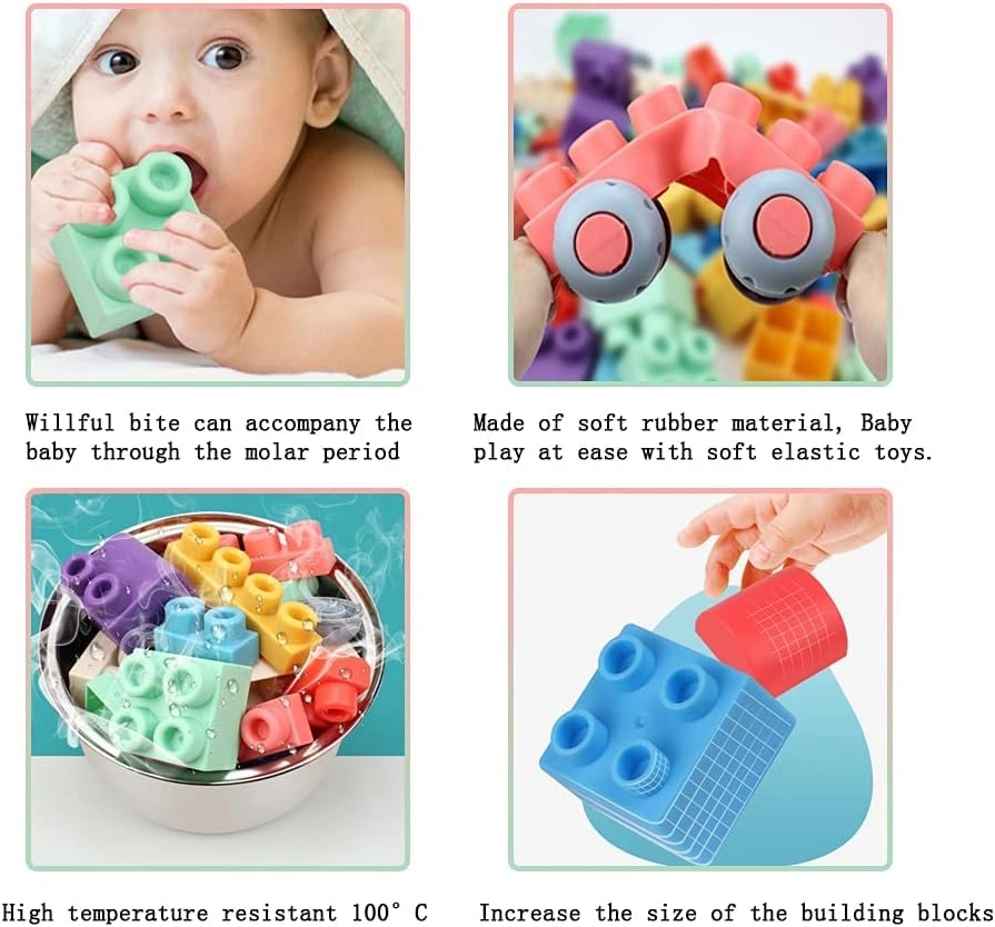 Soft Rubber Building Block - 1-3 Years Old 50 piece(s)