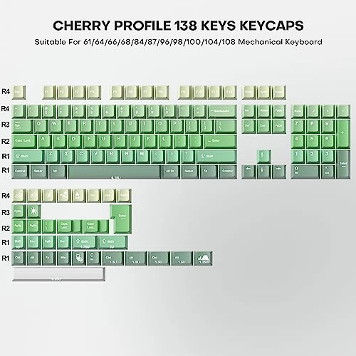 138 Keys PBT Custom Gaming Gradient Keycaps - US/ISO Wired