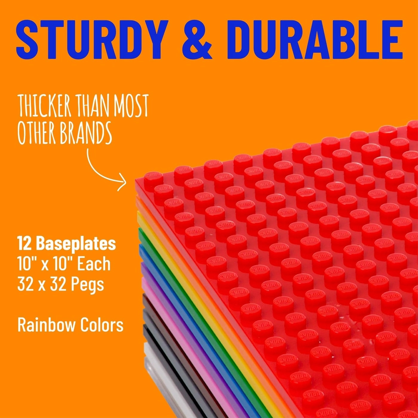 Classic Stackable Baseplates - Rainbow 12