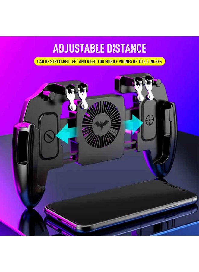 Mobile Game Controller - 4 Trigger Cooling Fan 6 Finger Operation