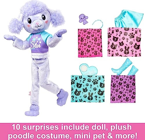 Barbie Cutie Reveal Doll - Poodle Plush Costume 10 Surprises Color Change Ages 3+