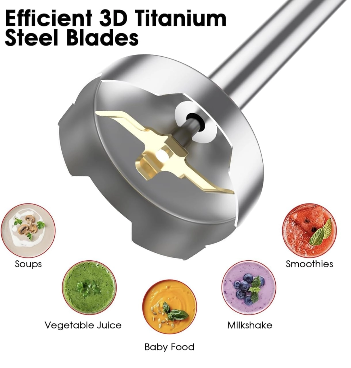 Electric Hand Blender Stick - Copper Motor Variable Speed