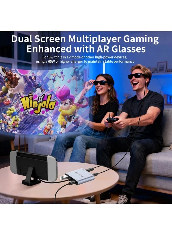 4-in-1 Dual USB-C Display Hub - 4K@60Hz 100W PD USB 3.0 5Gbps