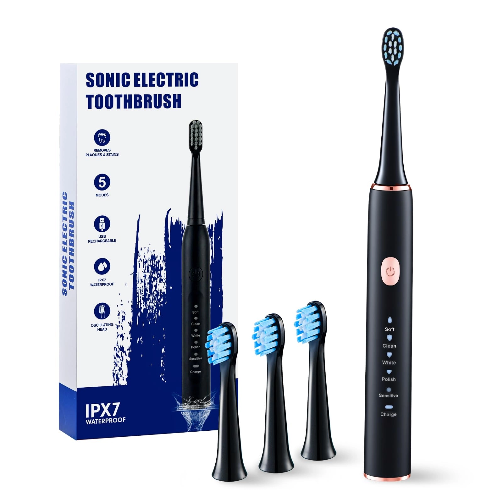 CIXI ZHUOJIA ELECTRIC APPLIANCE FACTORY TB-026 - 3 Brush Heads 90-Day Runtime 5 Modes