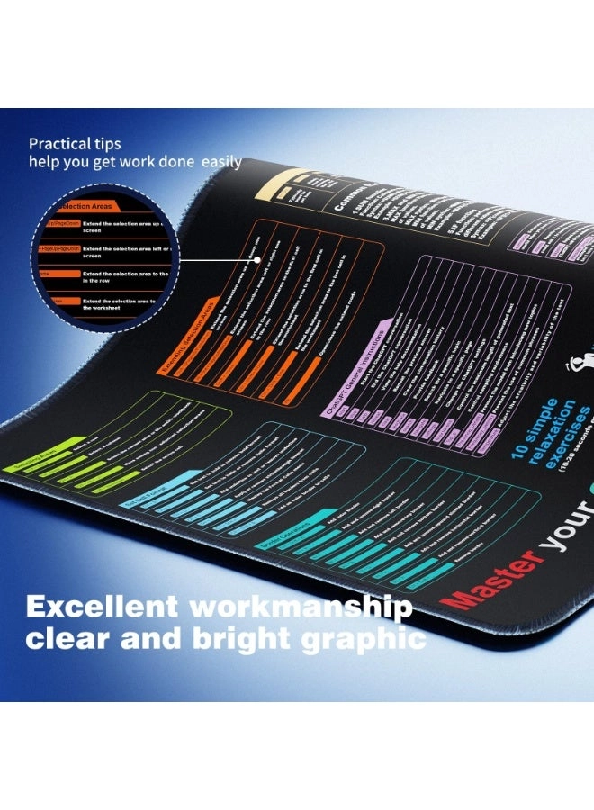 Excel Cheat Sheet XL Cloth Gaming Mouse Pad - 80x30 cm