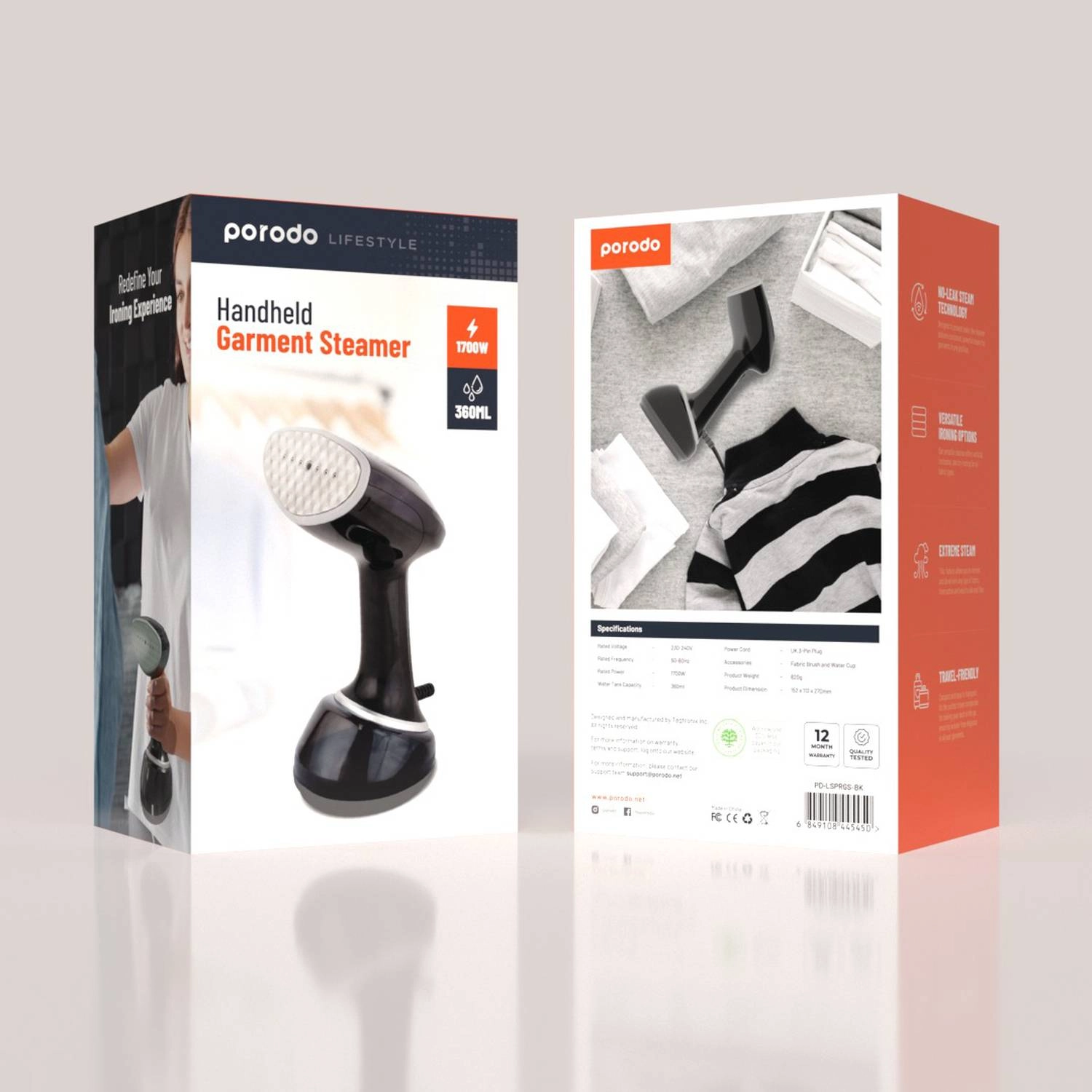 Garment Steamer - 1700W 360 ml Black