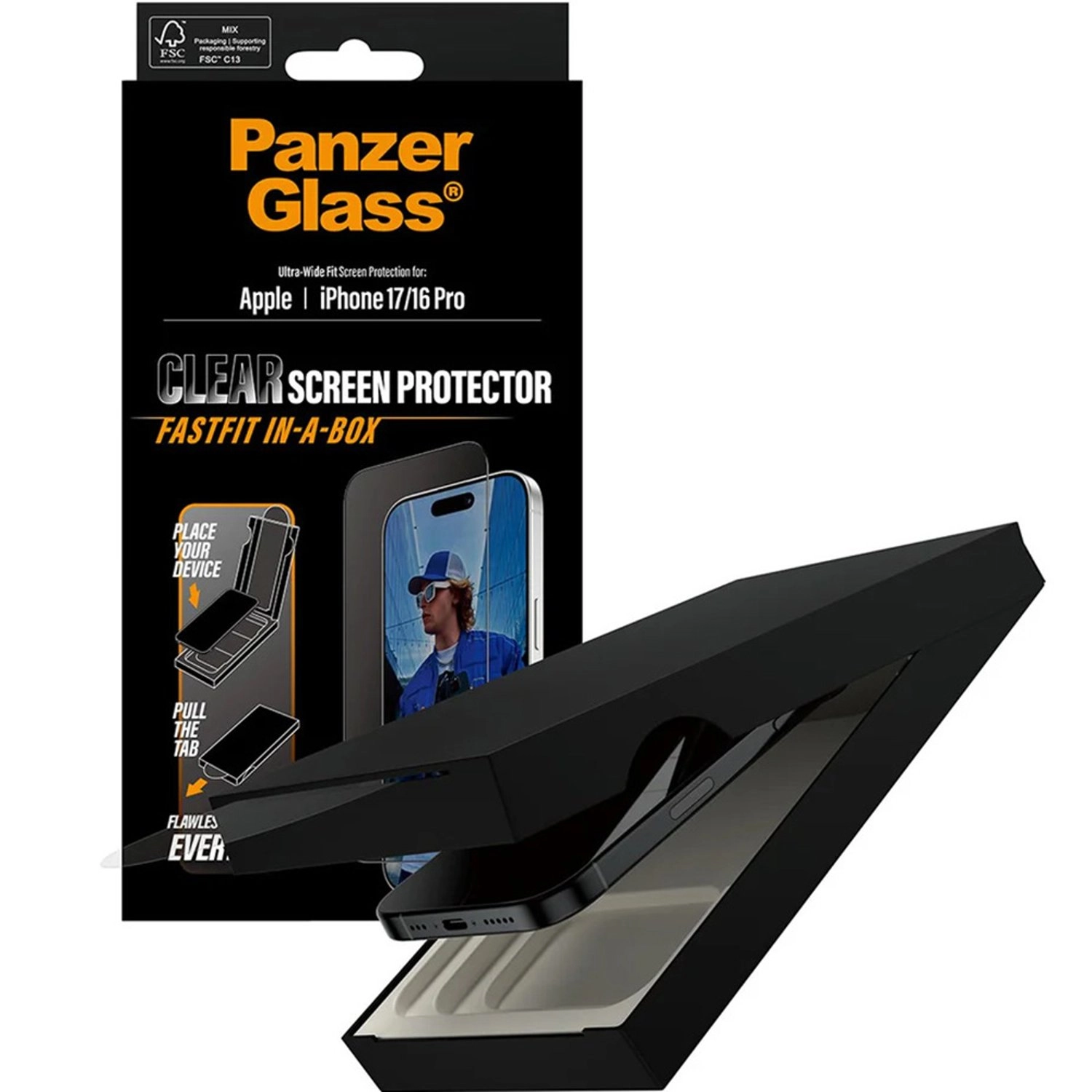 FASTFIT IN-A-BOX - Screen Protector iPhone 17 iPhone 16 Pro