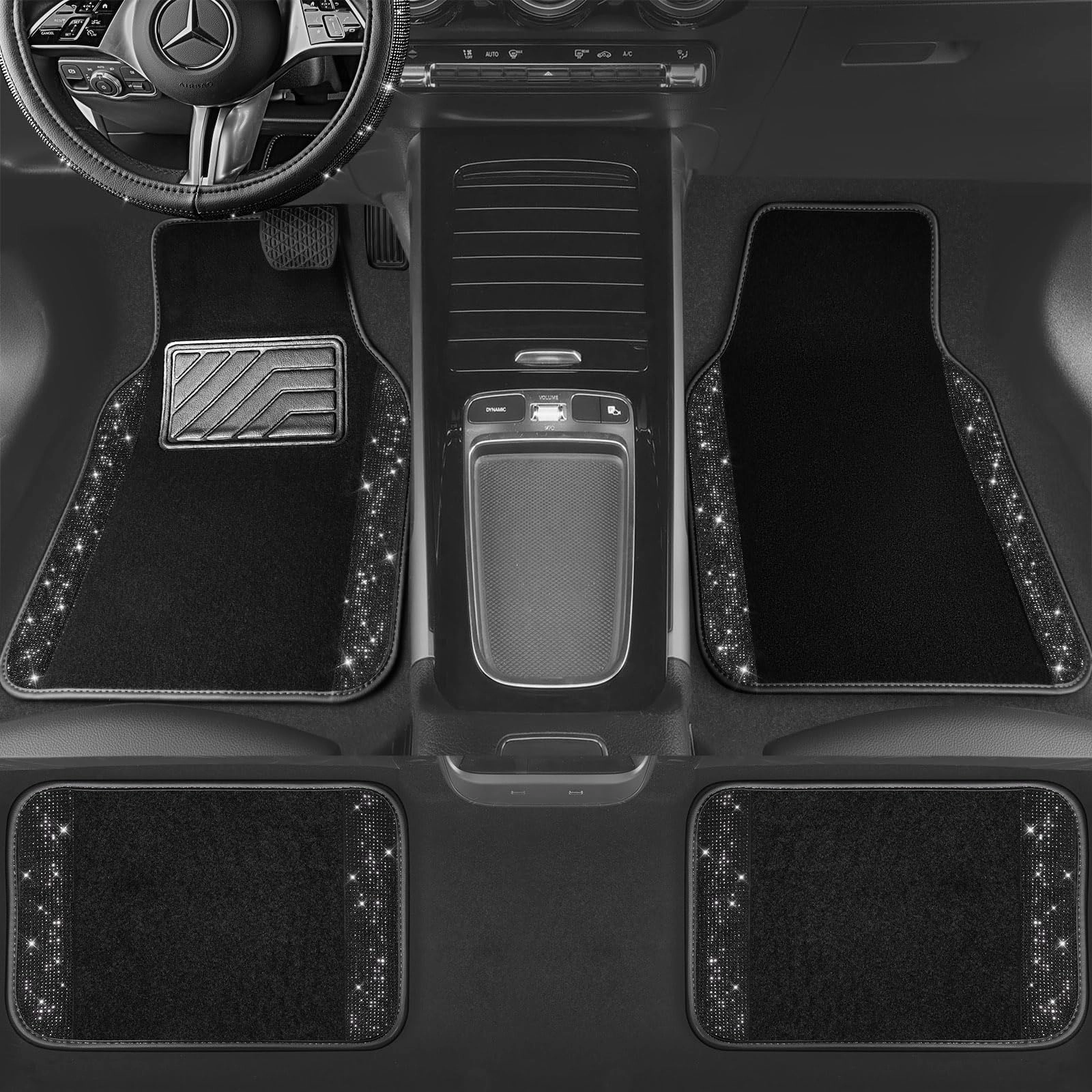 Bling Diamond Car Mats - 4.0 Count Universal Fit