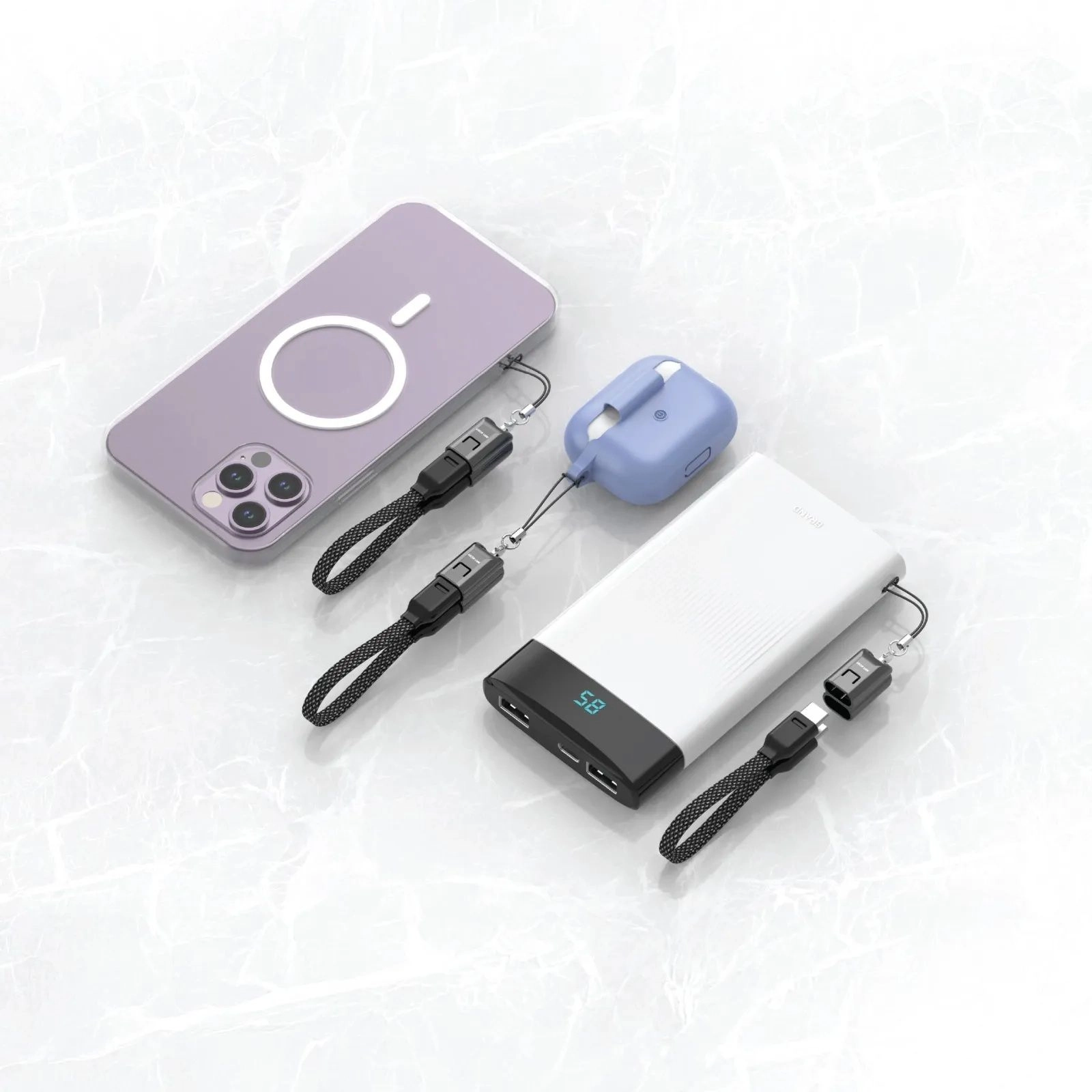 Lanyard Cable 60W USB-C to USB-C 0.2m Braided