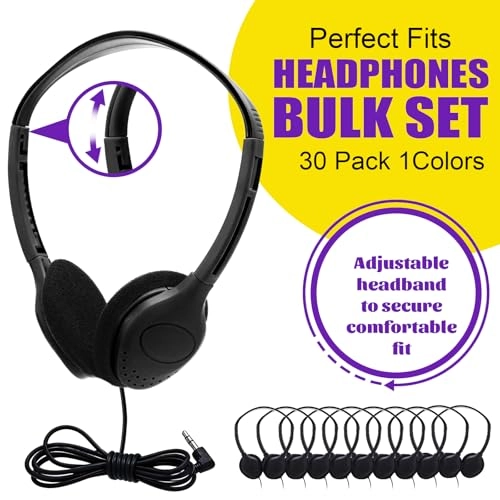 30 Pack Classroom Headphones Wired Headphone