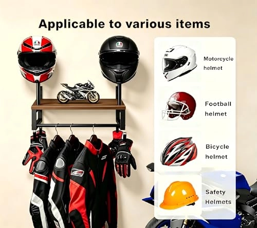 Helmet Holder - Wall Mount 2 Hat Stands