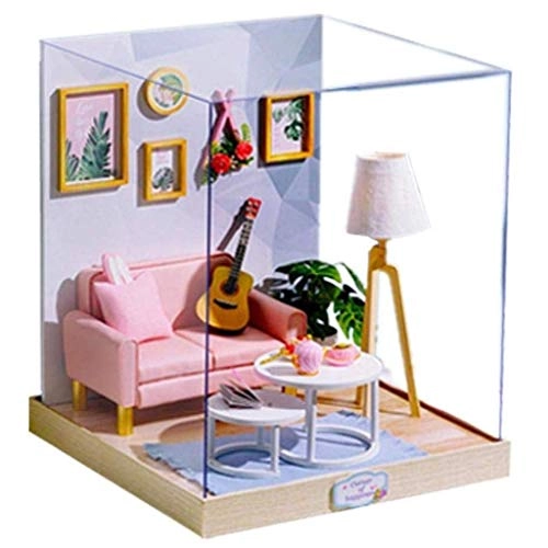Dollhouse Miniature - with Furniture Dust Proof Music Movement