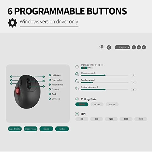 MT1 Trackball Mouse - Bluetooth Radio Frequency