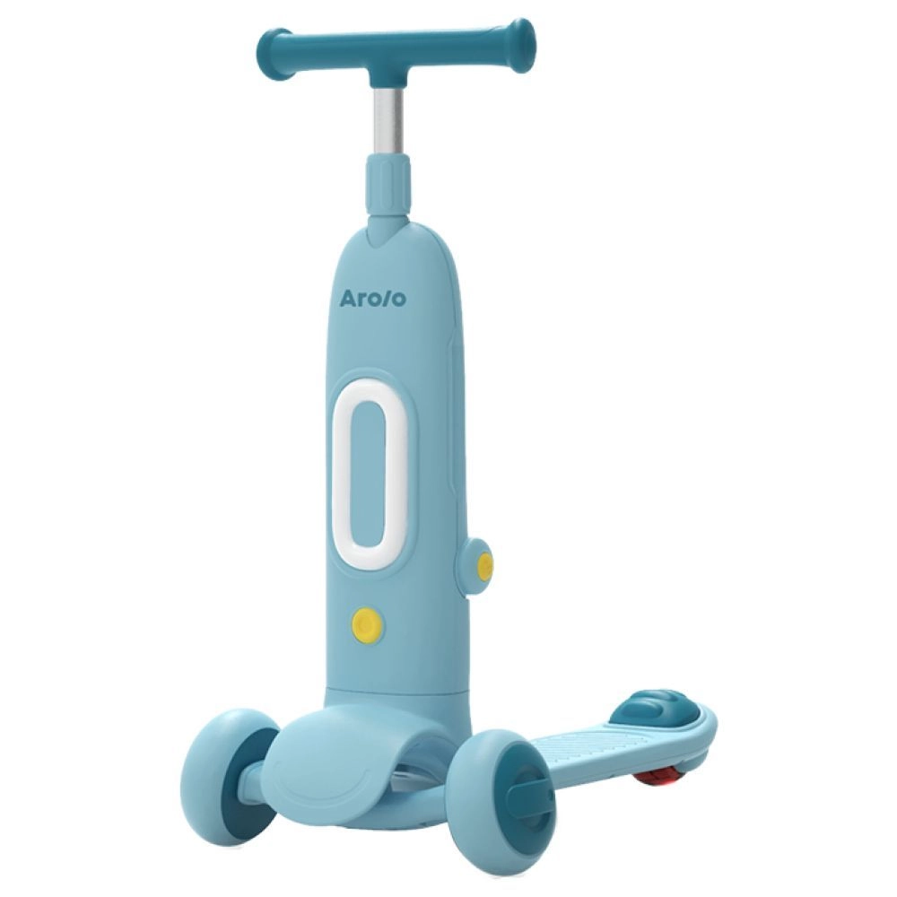 Arolo Kids Scooter - 3 height options 2-in-1 Flashlights Shock-absorbing wheels