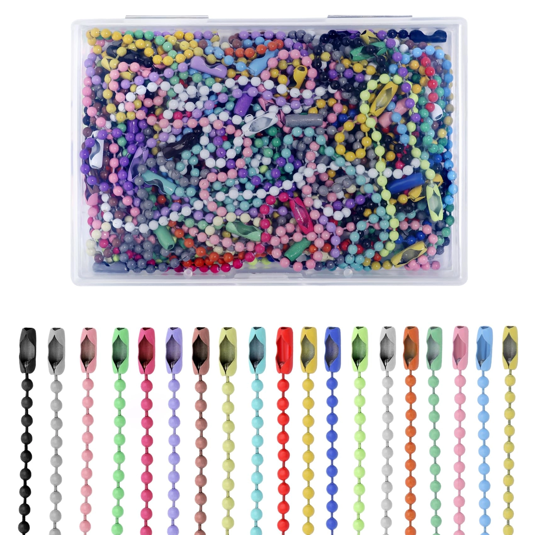 Lemonkey Ball Beads Chain - 100Pcs 4 Inch Mixed Color