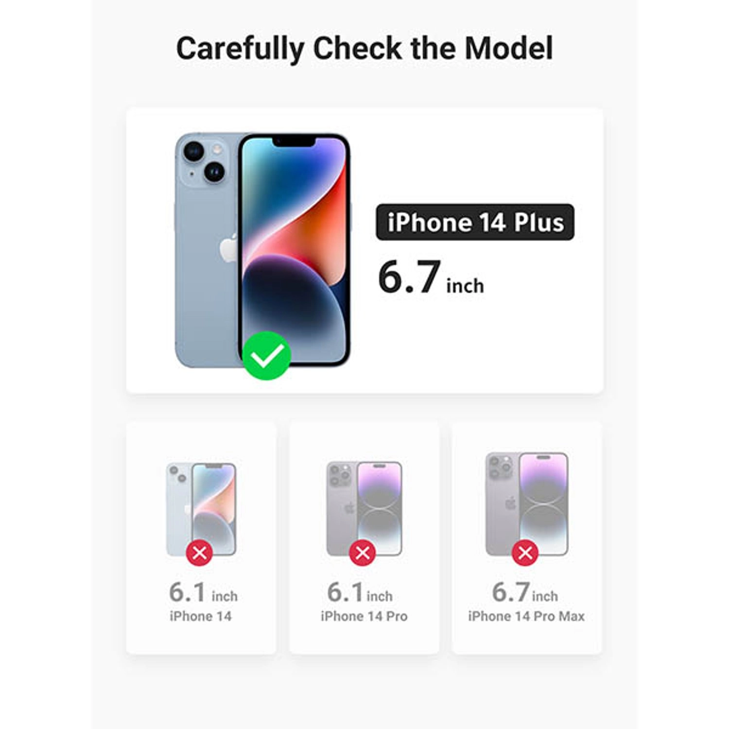 Magnetic Clear Case Back Case for iPhone 14 Plus