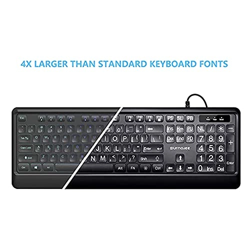 Large Font Print Keyboard - Wired