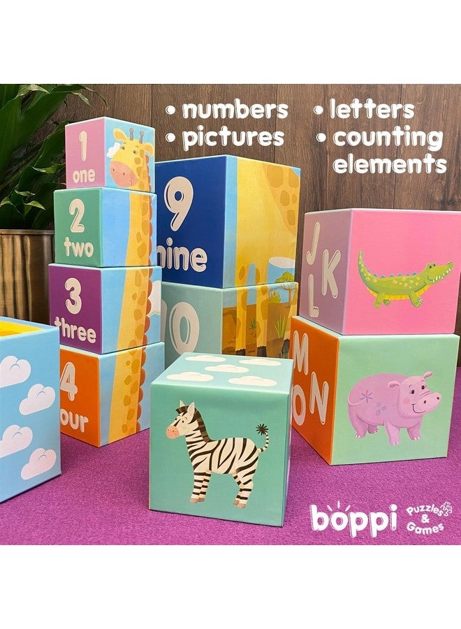 Baby Stacking Blocks Jungle Safari Animal - Letters and Numbers