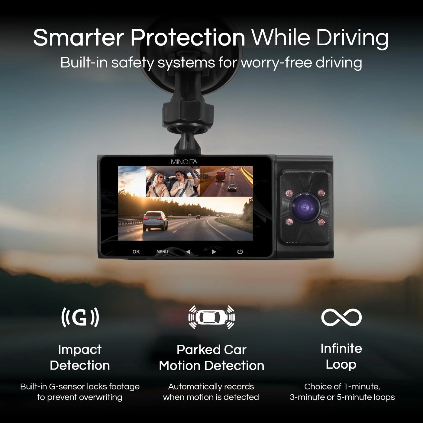 Dash Camera - 1080P 3-Channel 32GB