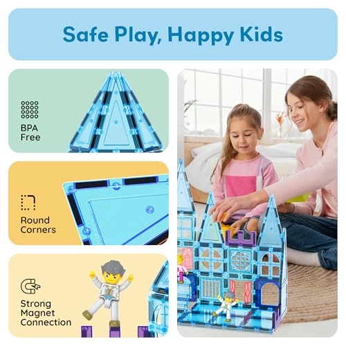 Magnetic Building Tiles - Princess Prince Winter Ice 72 pcs