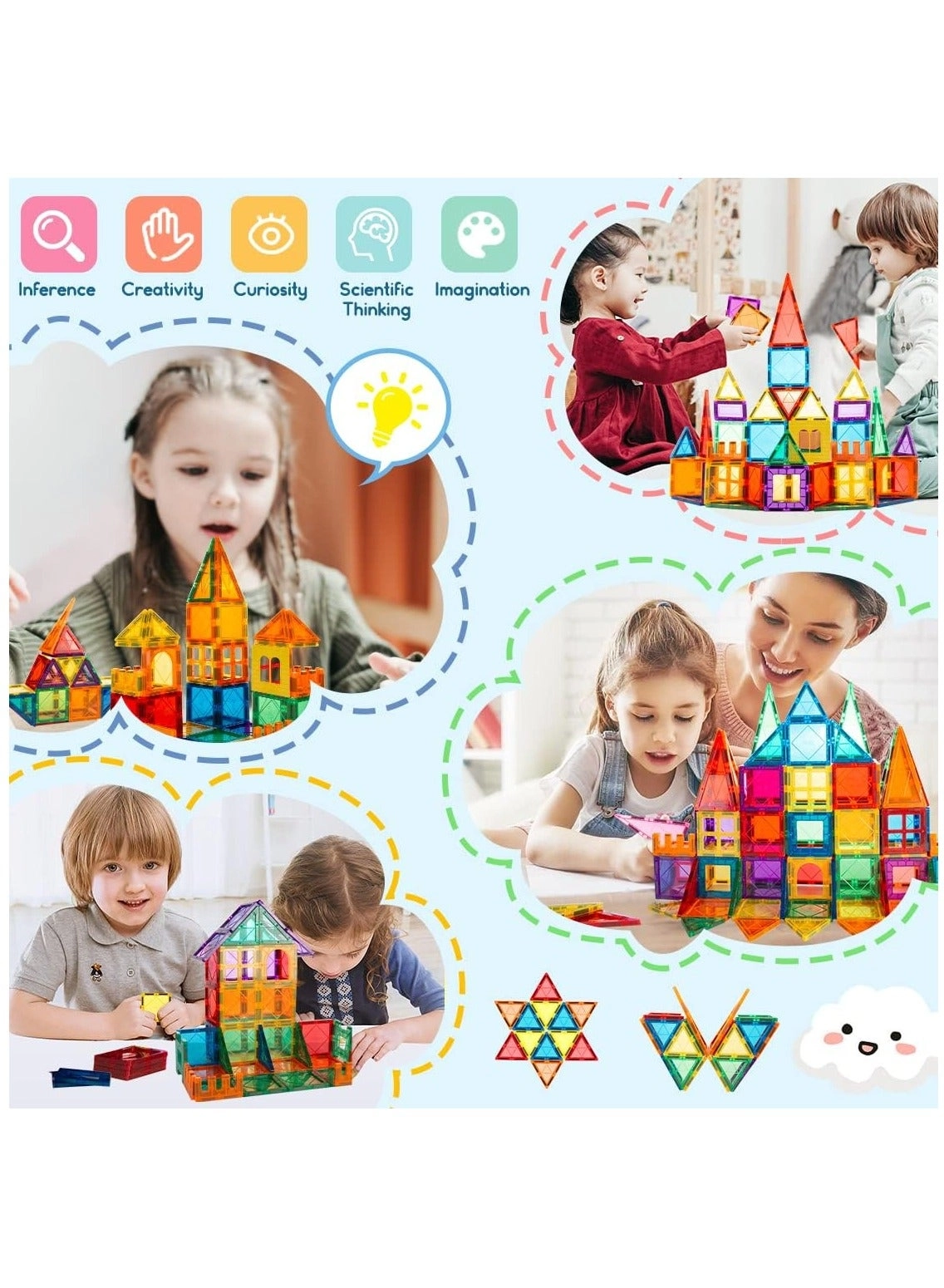 Color Window Magnetic Piece Building Blocks - 78pcs