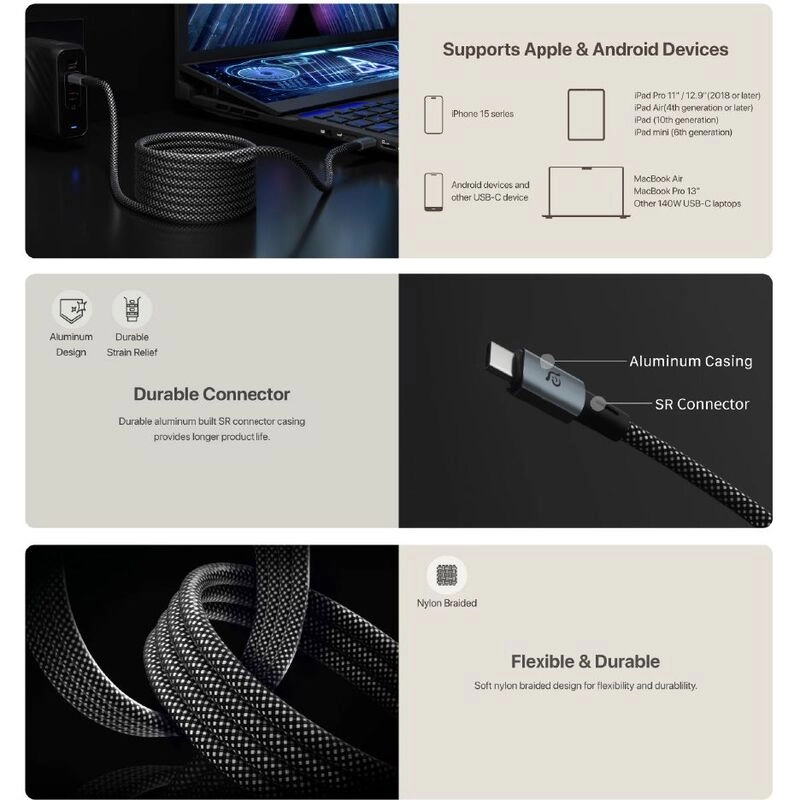 CASA MP200 240W Cable USB-C to USB-C 2m