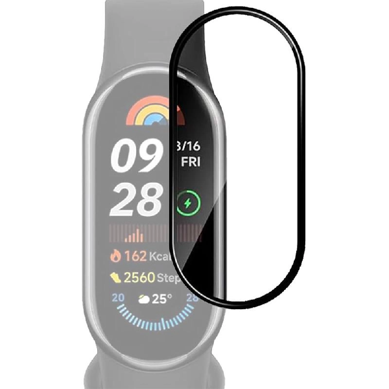 Screen Protector for Xiaomi Smart Band 9 - Soft TPU Black Frame