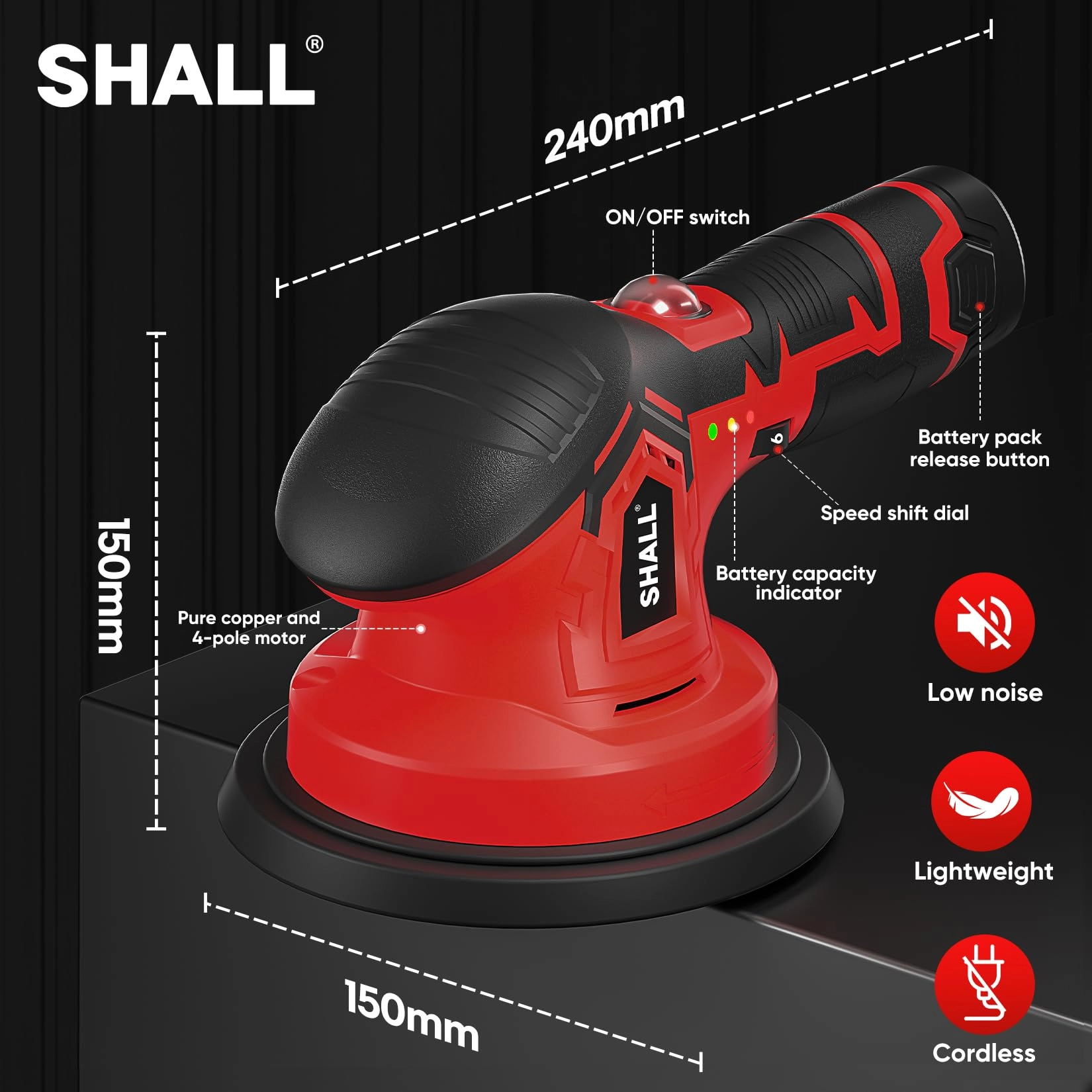 Cordless Car Buffer Polisher - 6 Inch