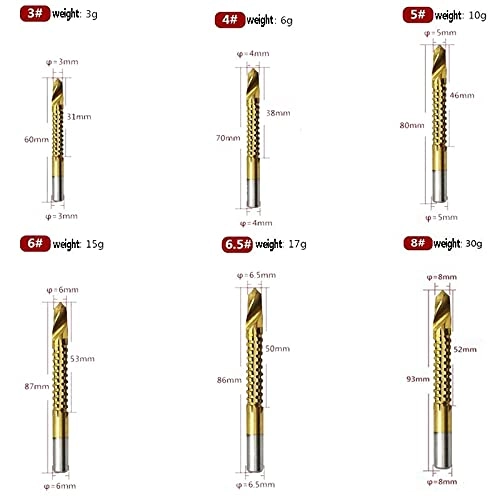 Router Bits - 3 4 5 6 6.5 8 mm 6PCS
