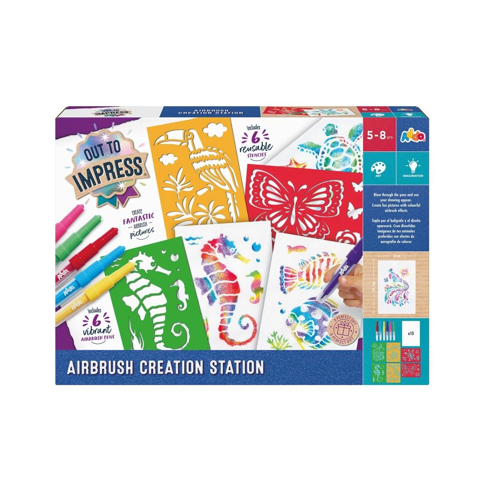 Airbrush Creation Station - pens stencils paper tools