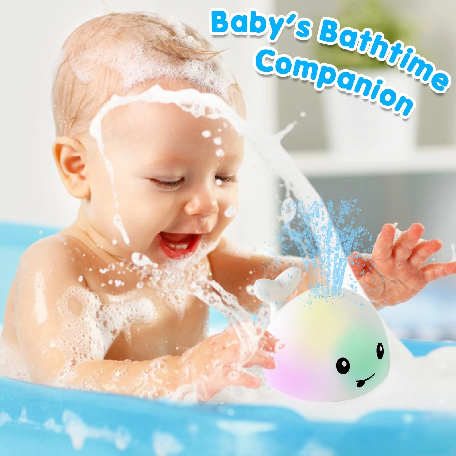 Whale Bath Toy - Light Up Rechargeable Sprinkler
