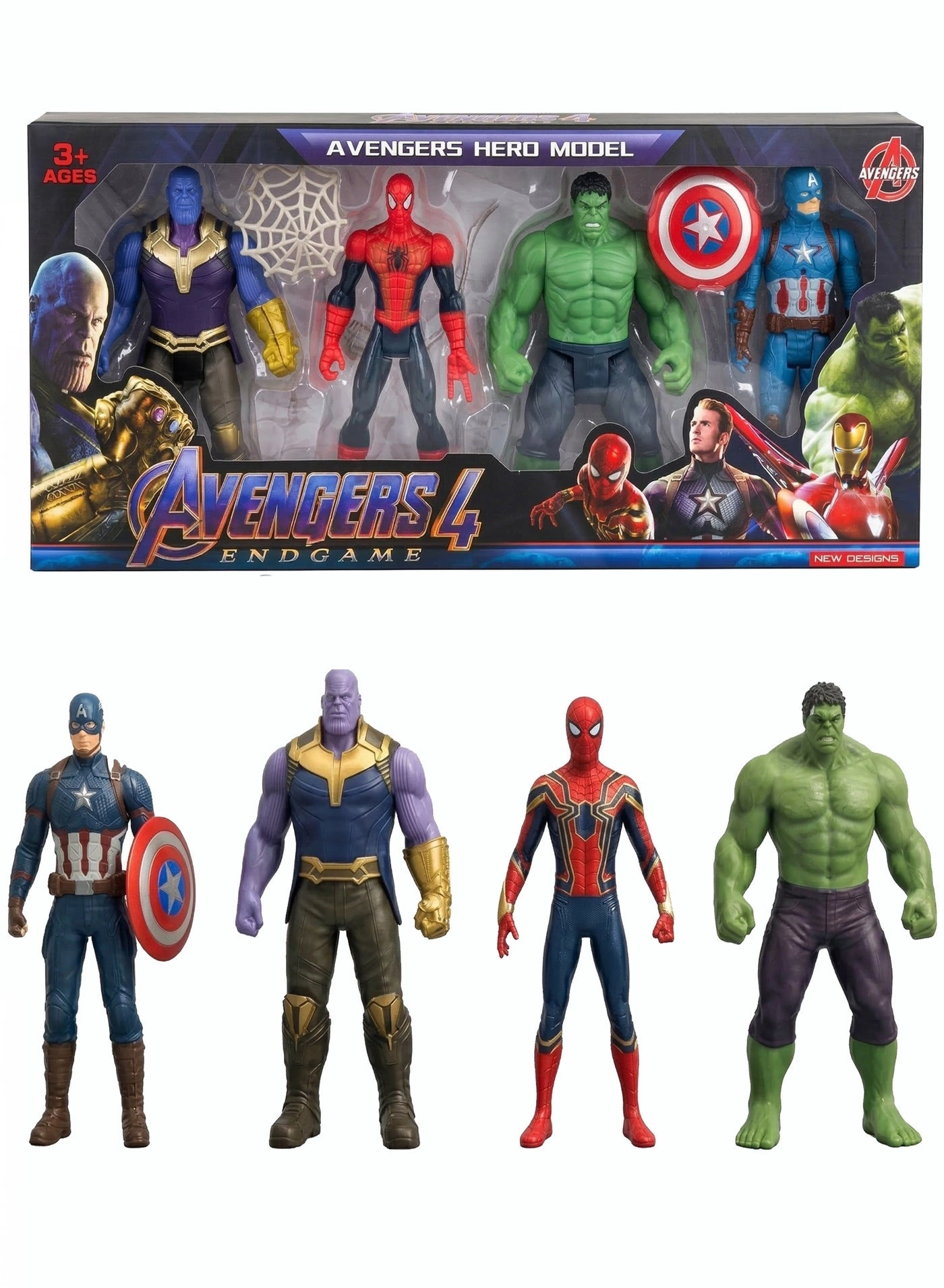 Thanos + Captain America + Iron Spider + Hulk - Avengers - 4 pcs (R1132)