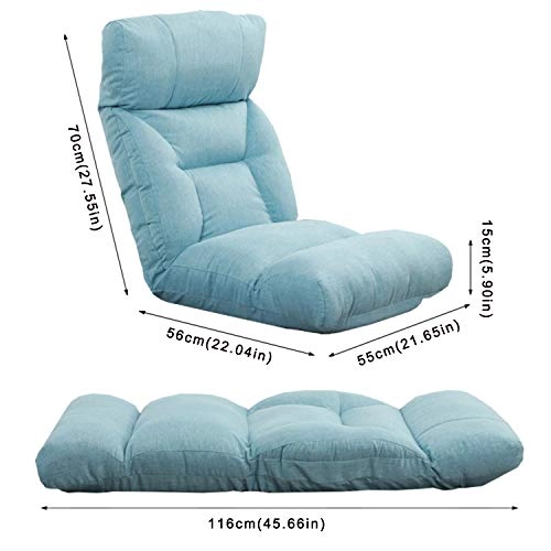 Floor Folding Adjustable Gaming Chair - Blue (Pink) 5-speed head 6-speed back