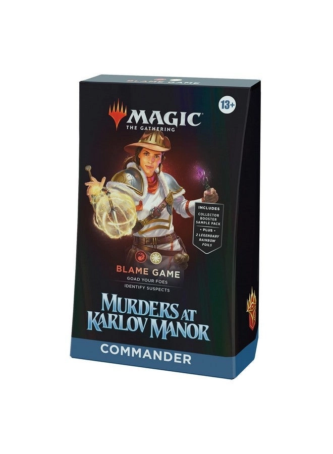 Murders at Karlov Manor Commander Deck - Blame Game - 100-Card Deck + Collector Booster Sample Pack - 2-Card