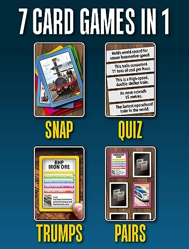 Trains - Card Game - 100 PICS 7 games in 1