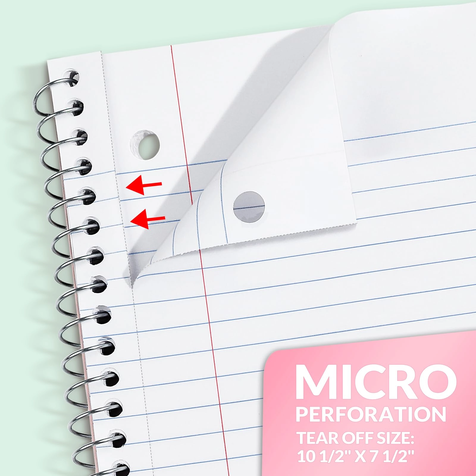 Spiral Notebook 8" x 10-1/2" Spiral - Lined 70 Sheets