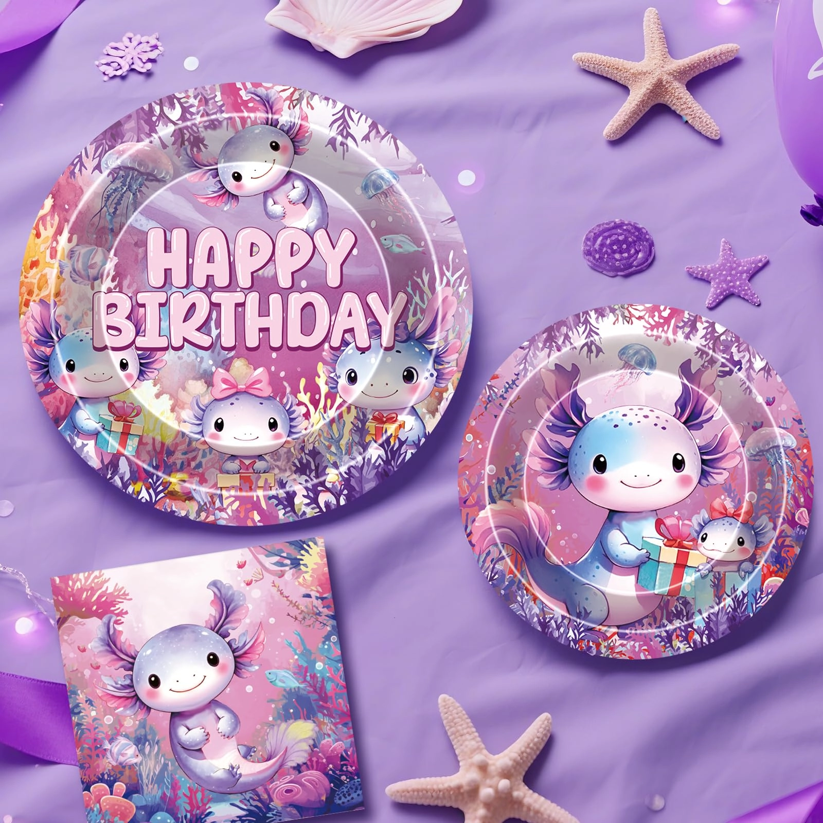 Axolotl Birthday Party Decorations - 96 Pcs Birthday