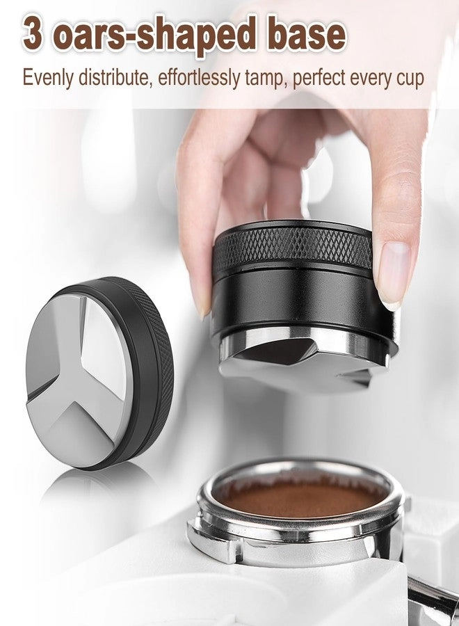 Espresso Tamper - 51mm + WDT Tool - 0.35mm + Coffee Distributor - 304 Stainless Steel + Dosing Funnel - Magnetic + Tamping Mat - Non-slip
