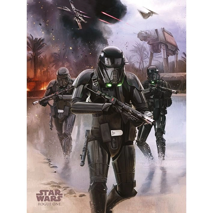 PYRAMID POSTERS Star Wars Rogue One Death Trooper Beachcanvas Print - 260gsm premium satin canvas 60 x 80 cm