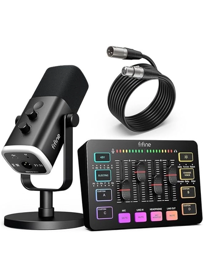 Fifine AmpliGame KS5 XLR+USB Microphone Bundle