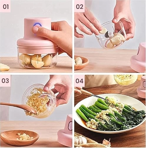 Mini Electric Food Chopper - 250ML USB Rechargeable