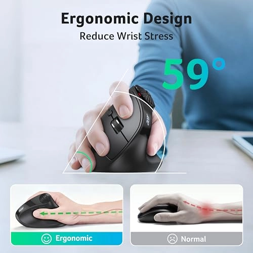 Dual Mode Ergonomic Mouse - Bluetooth 2.4G