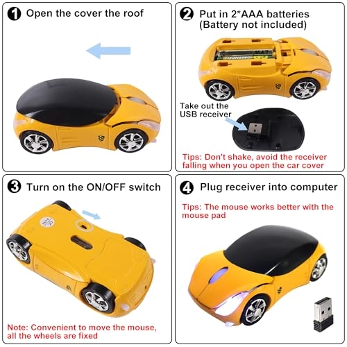 Mini Ergonomic Sport Car Mouse - Wireless