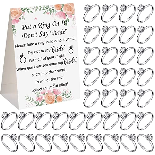 Woanger Put a Ring on It Bridal Shower Game - 50 pieces