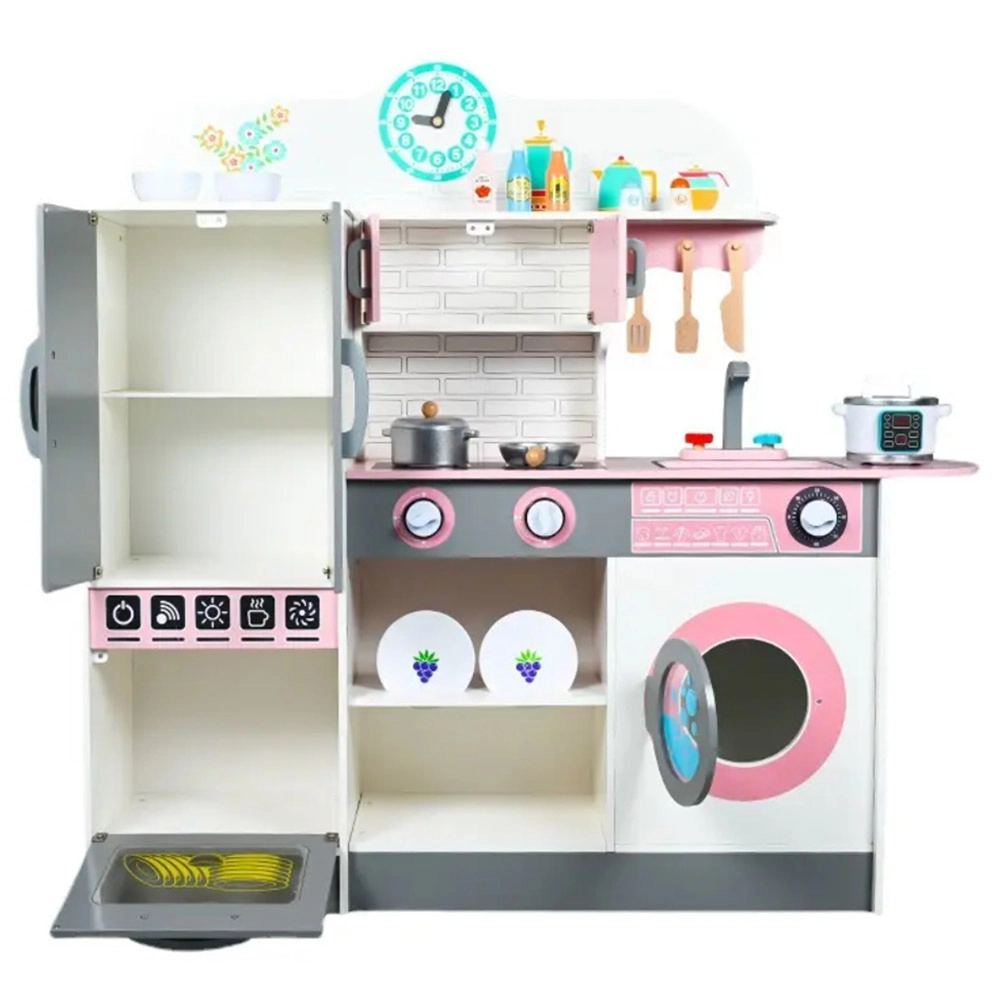 Kids Wooden Japanese Kitchen Toy Role Playset - Suitable for 3 years & above 102.5 x 105 x 30 cm (GF-MSN19033)