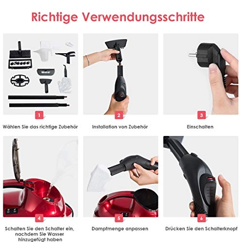 2000W Multipurpose Steam Cleaner - 1500 Milliliters Portable