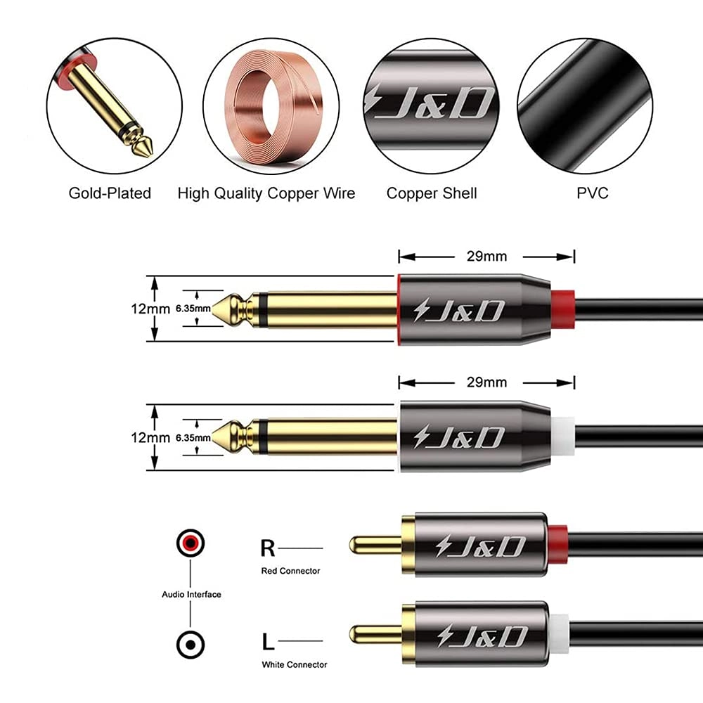 RCA to 1/4 Cable - 3 Feet